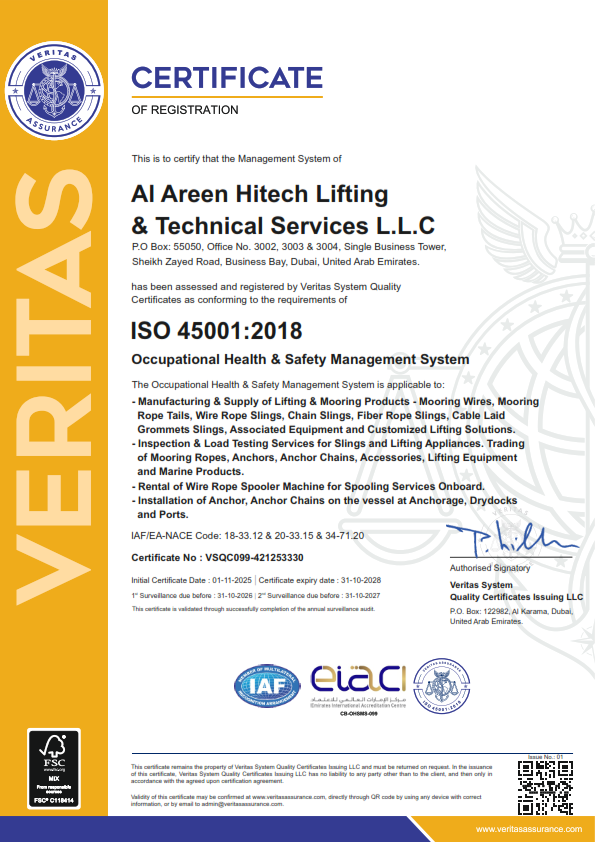 EIAC ISO 45001:2018 Certificate
