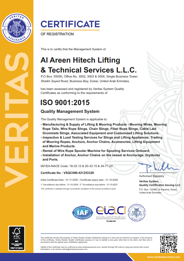 EIAC ISO 9001:2015 Certificate
