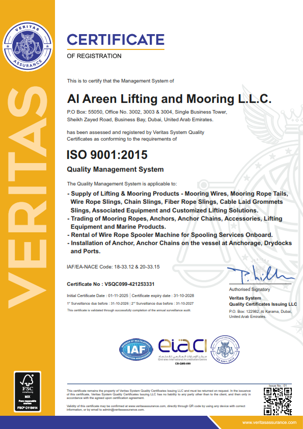 EIAC ISO 9001:2015 Certificate