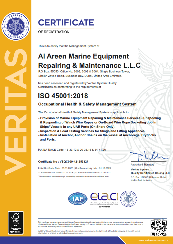 EIAC ISO 45001:2018 Certificate