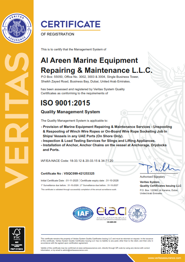 EIAC ISO 9001:2015 Certificate